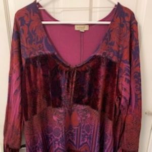 One World maroon and navy top/tunic.